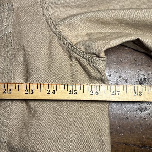 Carhartt button down short sleeve Relaxed Fit Size 2XL Beige Tan Pockets - Picture 4 of 5